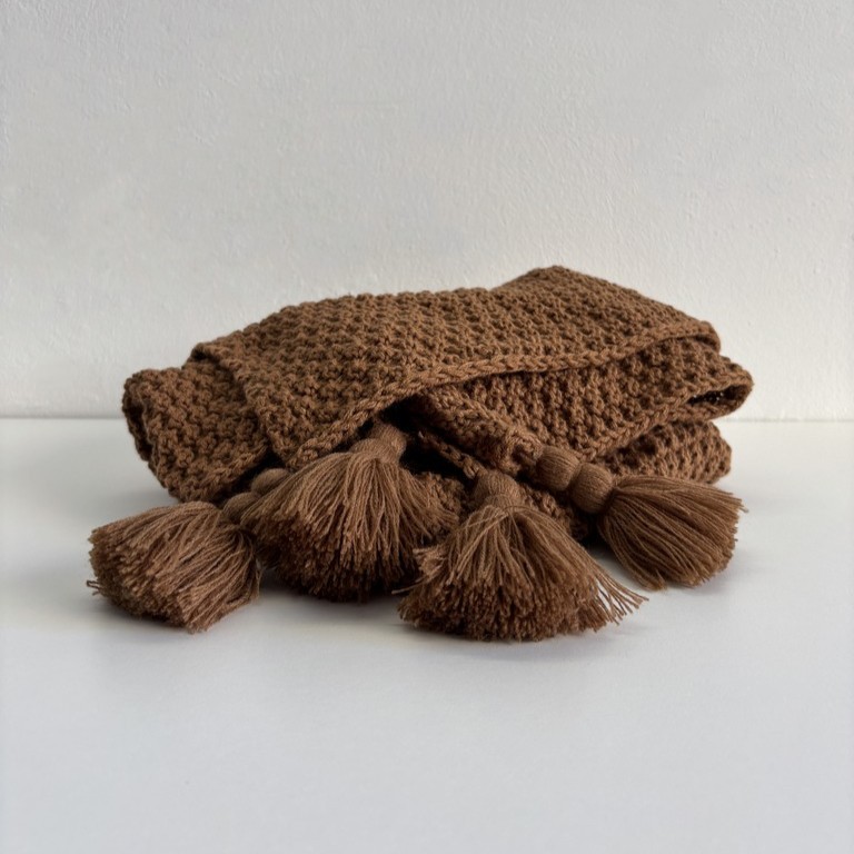 Plaid poliestere marrone