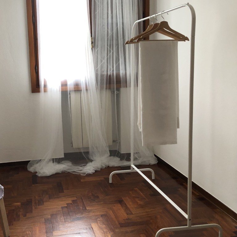 Stand porta abiti metallo bianco